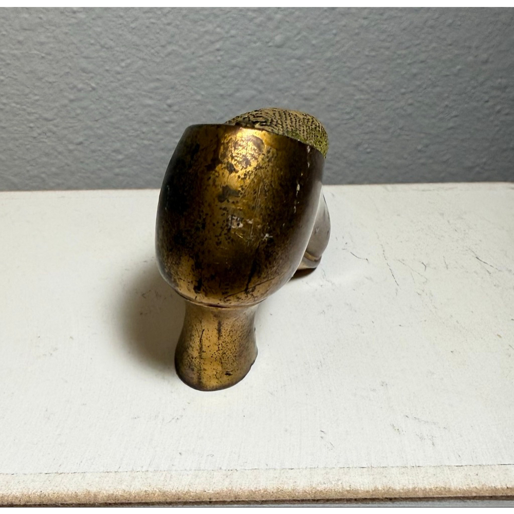 vintage brass shoe pin cushion souvenir USS Oklahoma Victorian - Picture 3 of 12